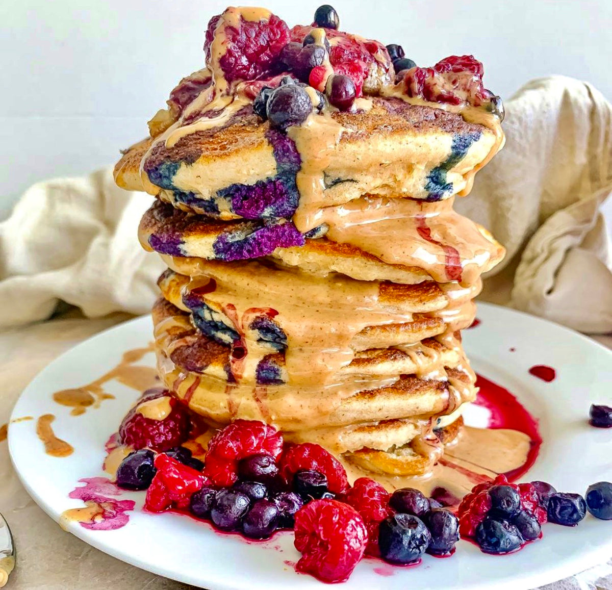 Gluten Free and Dairy Free Peanut Butter Pancakes