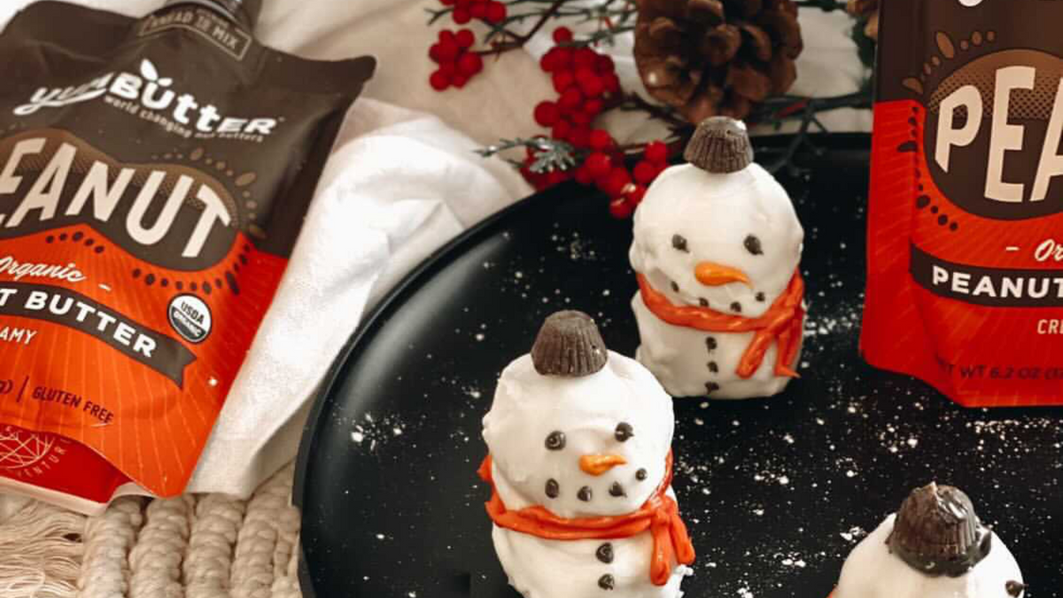 Peanut Butter Chocolate-Covered Snowmen